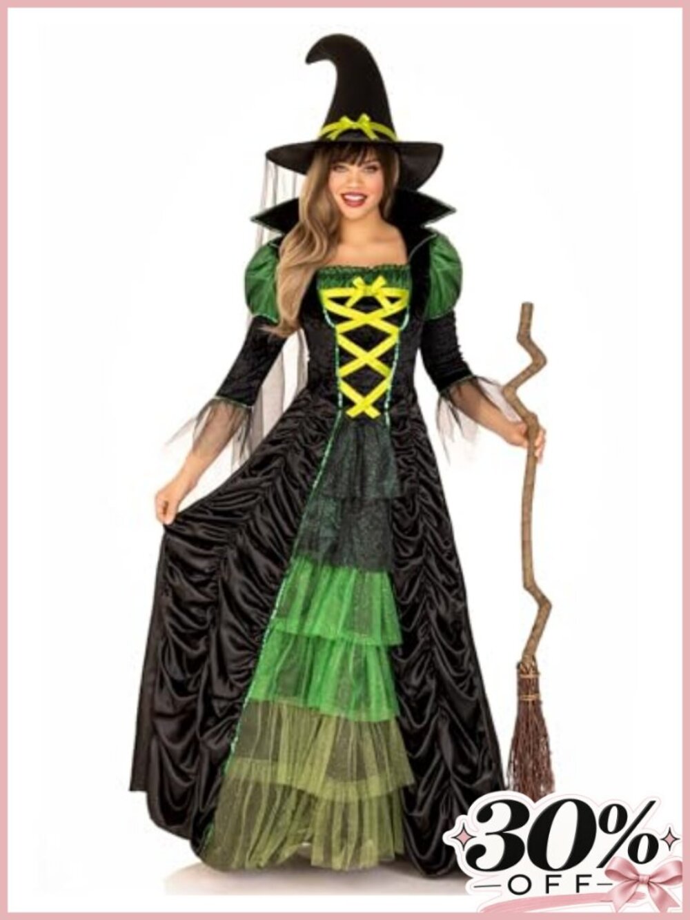 Storybook Witch Costume 2 Piece Dress with Veiled Hat